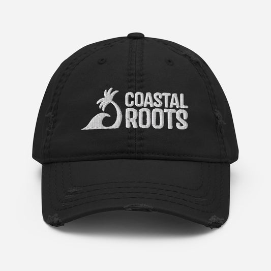 Coastal Roots Distressed Hat Black
