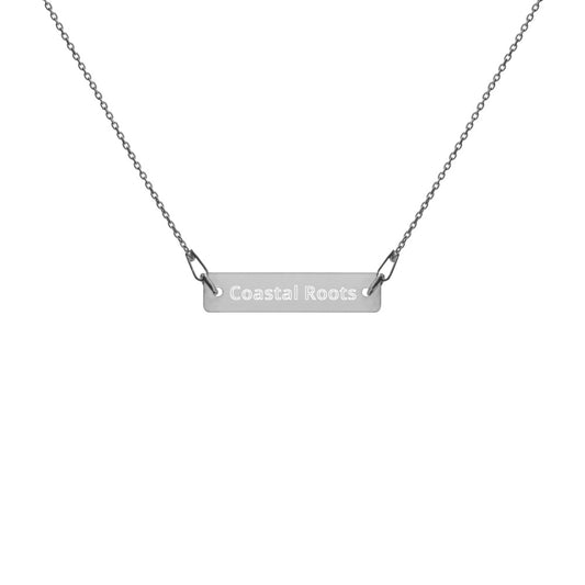 Coastal Roots Engraved Bar Chain Necklace